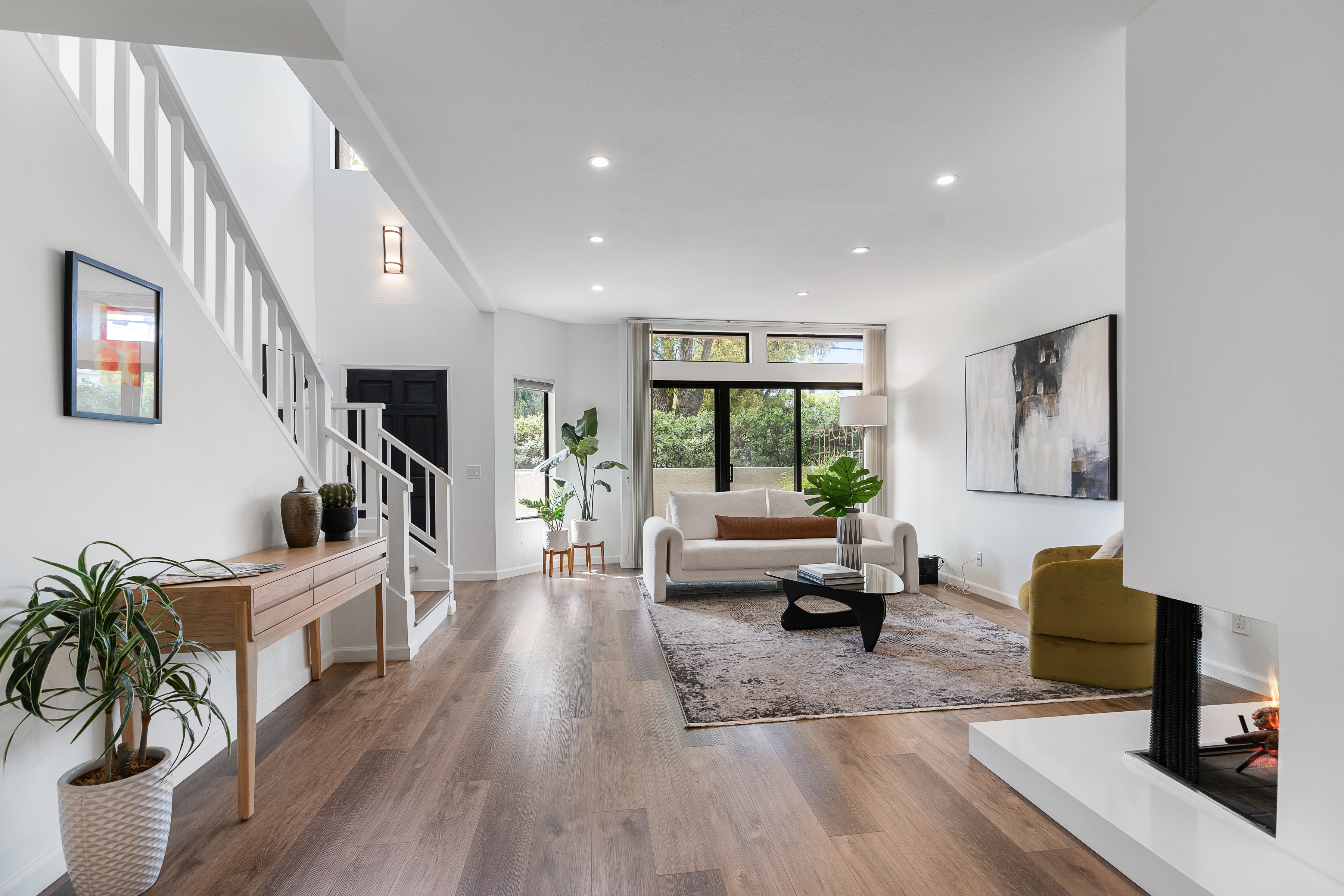 Staged entry and living room - home staging, Greater Los Angeles