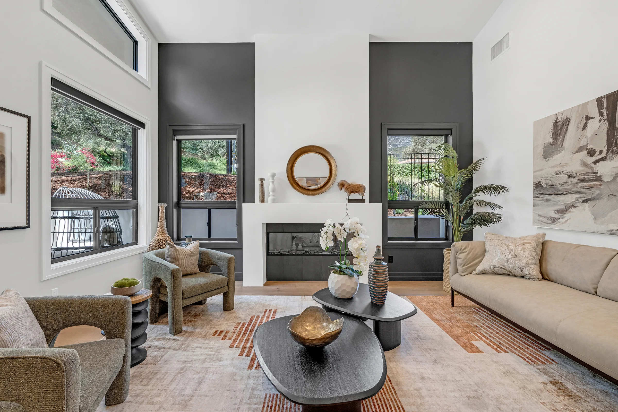 Detail of staged interior at 888 Oakglade