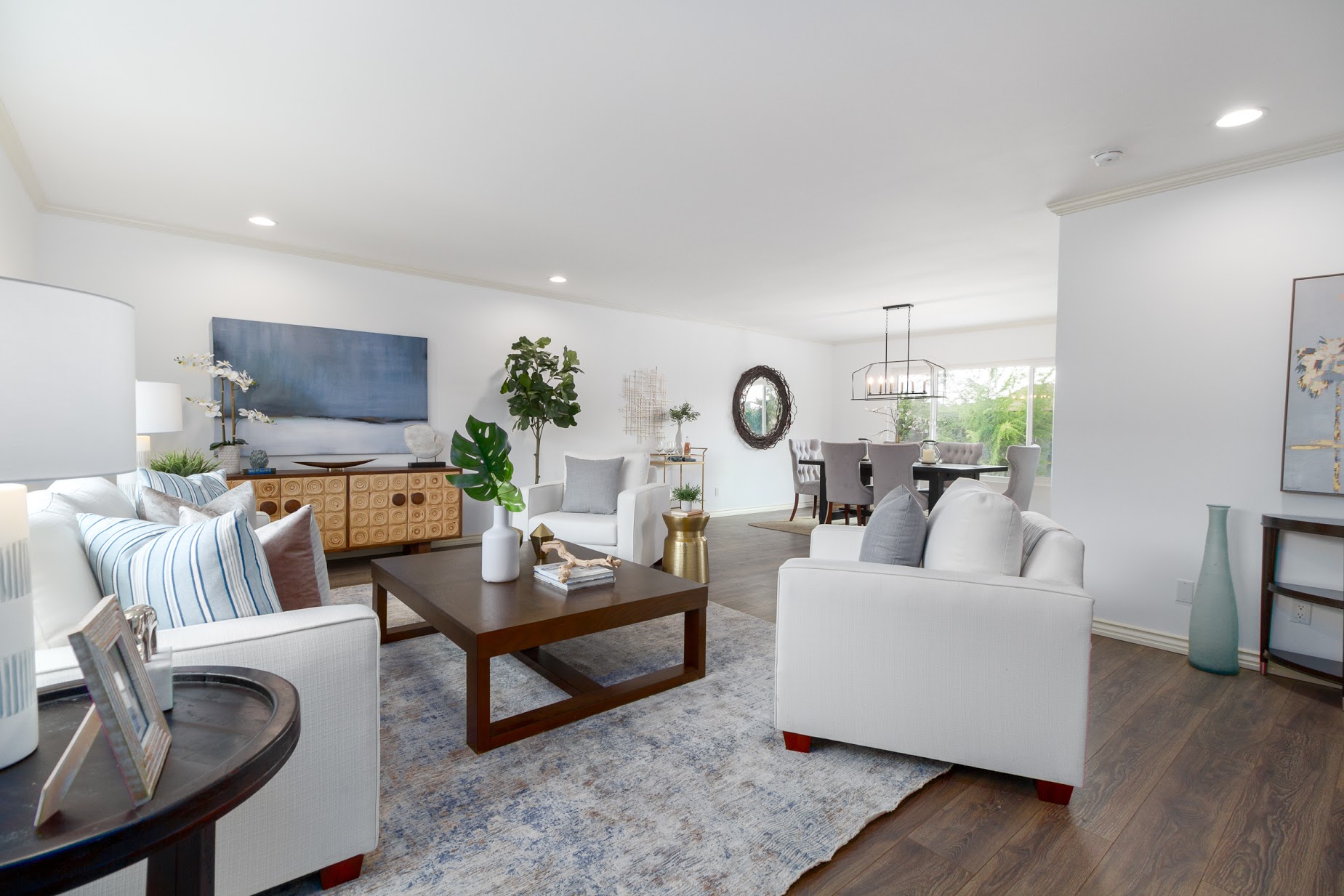 After staging - furnished living room