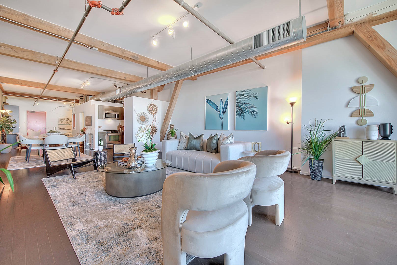 Staged loft interior - home staging for vacant property