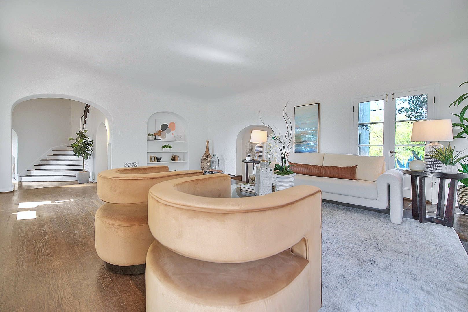 Staged Spanish-style home living room - home staging, Greater Los Angeles