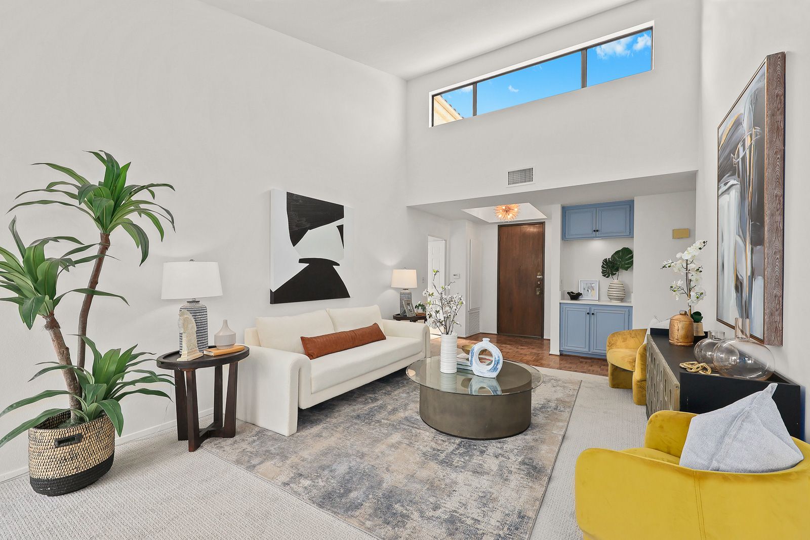 Staged condo living room alt view - vacant property home staging